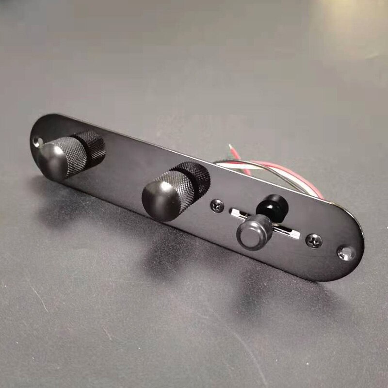 Chrome/Gold/Black 3 Way Wired Loaded Prewired Control Plate Harness Switch Knobs for TL Tele Telecaster Guitar Parts: Black