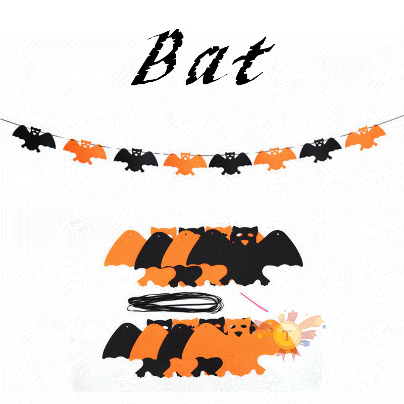 Paper Chain Garland Party Banner Event Decorations Pumpkin Bat Ghost Spider Skull Shape Halloween Banners Decor Garland: Bat