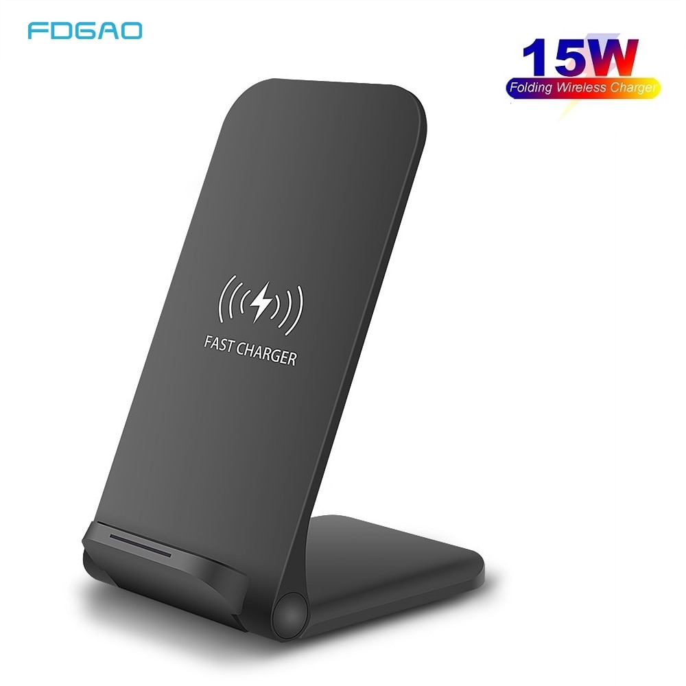 Fdgao 15 w qi carregador sem fio estande carga rápida estação de carregamento do telefone para samsung s9 s10 s20 para iphone 11 pro xs max xr x 8