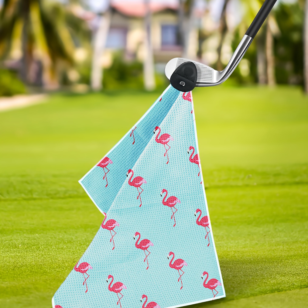 1 szt. Magnetyczny ręcznik golfowy robić torby golfowej dla mężczyzn i kobiet, dla fanów golfa, prezent na emeryturę, ręcznik golfowy z mikrofibry o wzorze waflowym: BŁĘKITNA