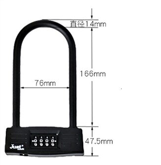 4 cijferige Wachtwoord Veiligheidsslot Fiets U Lock Staal MTB Racefiets Fiets Lock Anti-diefstal Zware Fiets u-Sloten