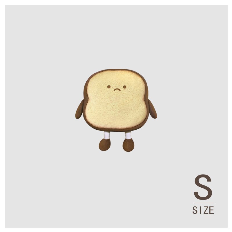 Emotional Bread Toast Plush Pillow Happy Angry Cartoon with Legs S-XL Snack Decor Food Pillow: 18cm Dark Brown S