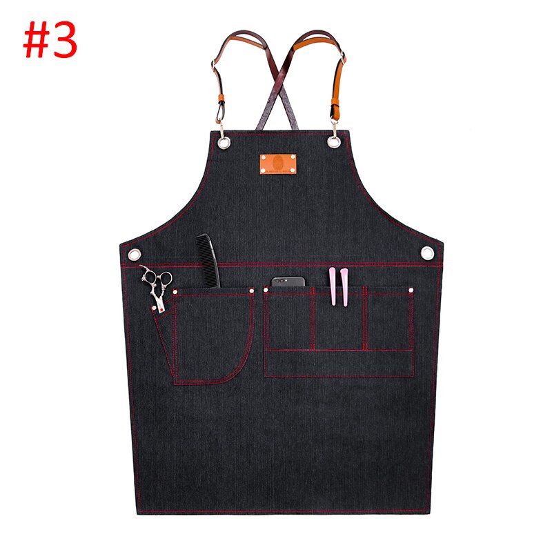 Uniforme de Chef Unisex, ropa de cocinero sin mangas, transpirable, para cocina, delantales para tienda,: style3