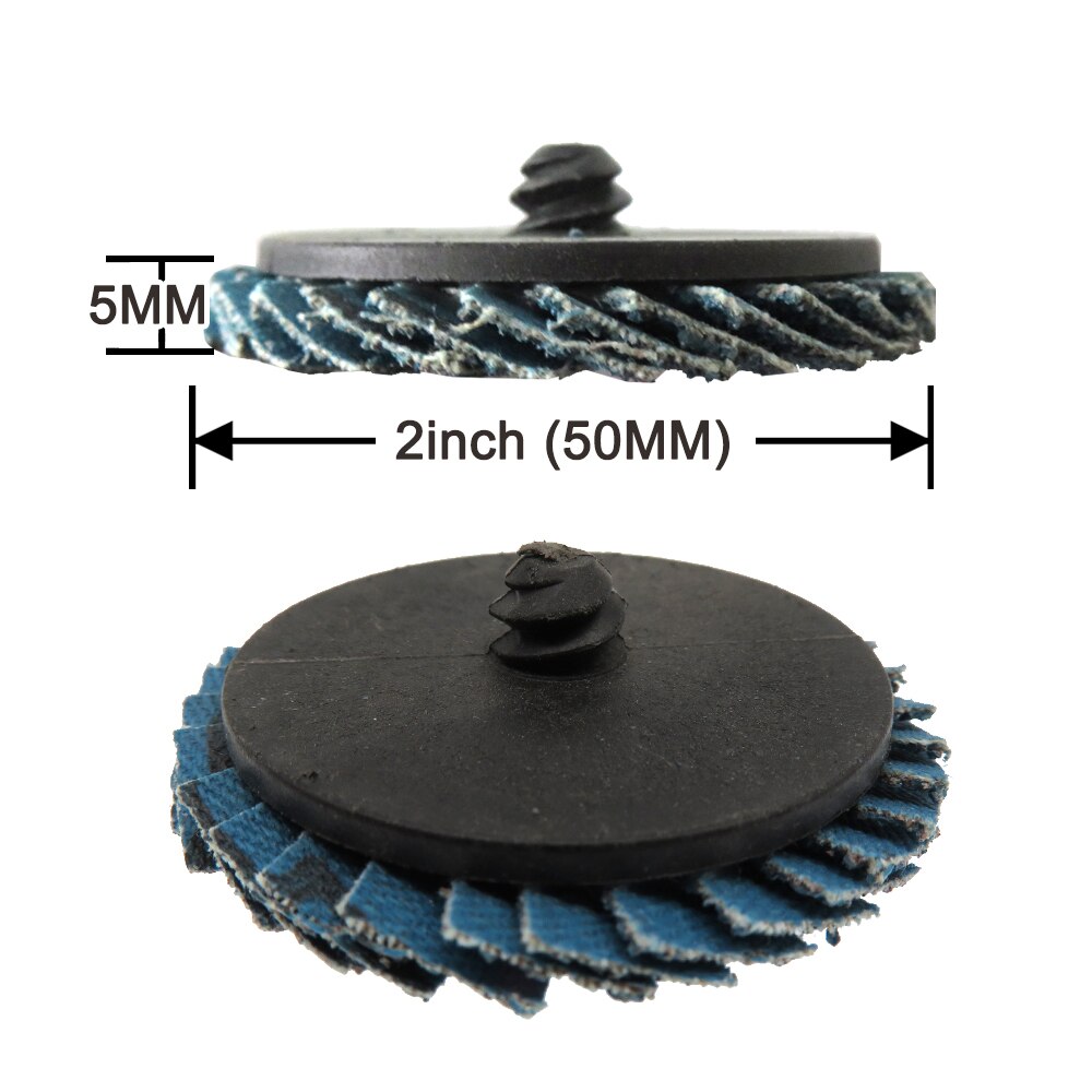 2" 50mm Flap Disc Sanding Disk for Roloc Roll Lock 40 Grit Abrasive Tools Fits Polishing Metal Iron Rust Removal Grinding Wheel
