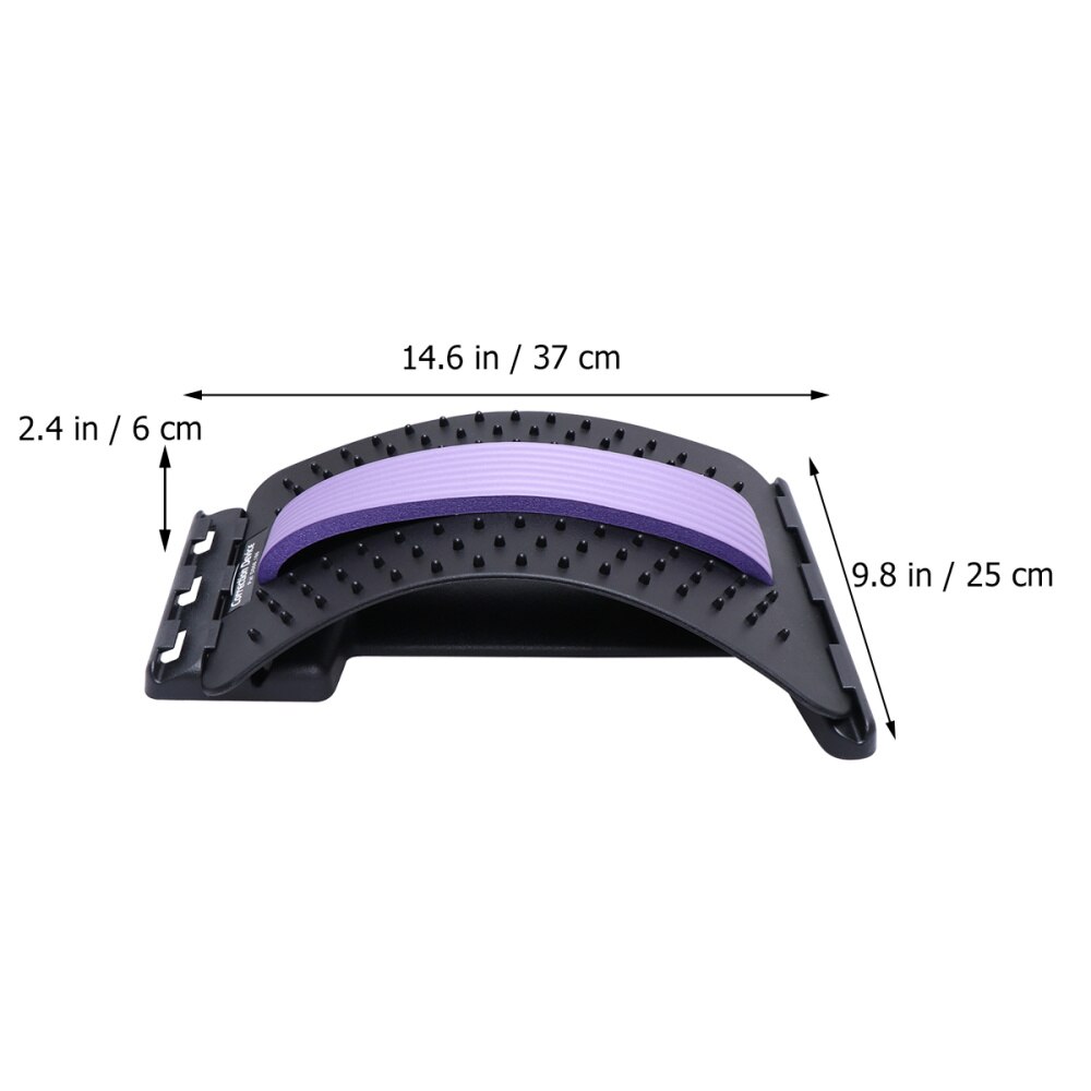 Spine Pain Relief Lumbar Traction Stretching Device Waist Spine Relax Back Board (Blue)