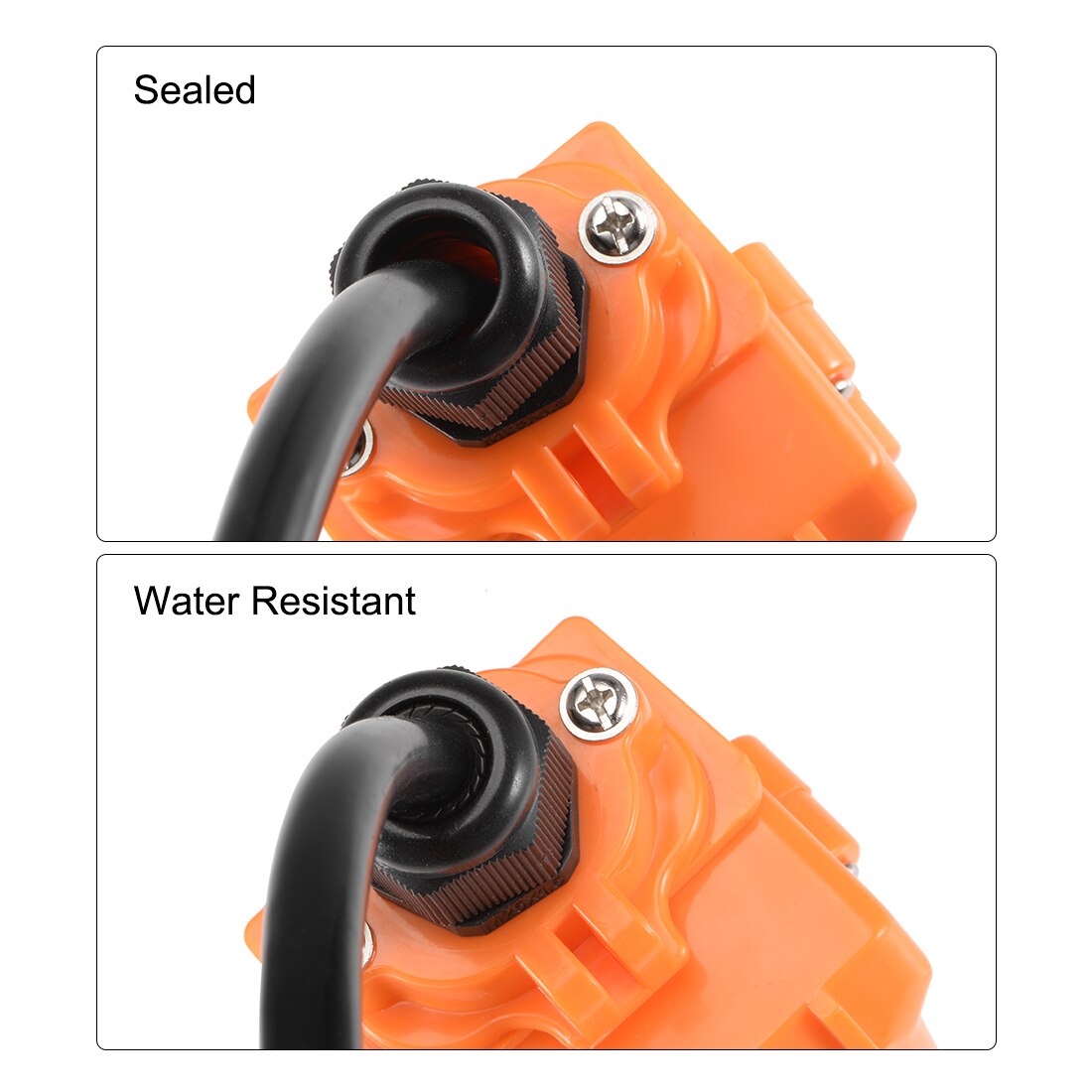 uxcell 5 Pcs PG42 Cable Gland Waterproof Plastic Joint Adjustable Locknut Black for 32mm-38mm Diameter Cable Wire