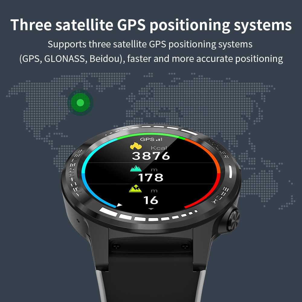 Gps Positionering Weer Altitude Kompas Waterdichte Outdoor Sport Bluetooth Call Horloge