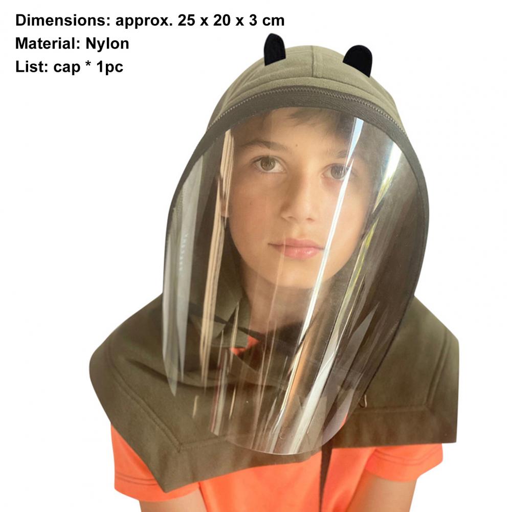 Kid Clear Hooded Hat Anti-spray Reusable Full Face Unisex Protective Hat for Camping