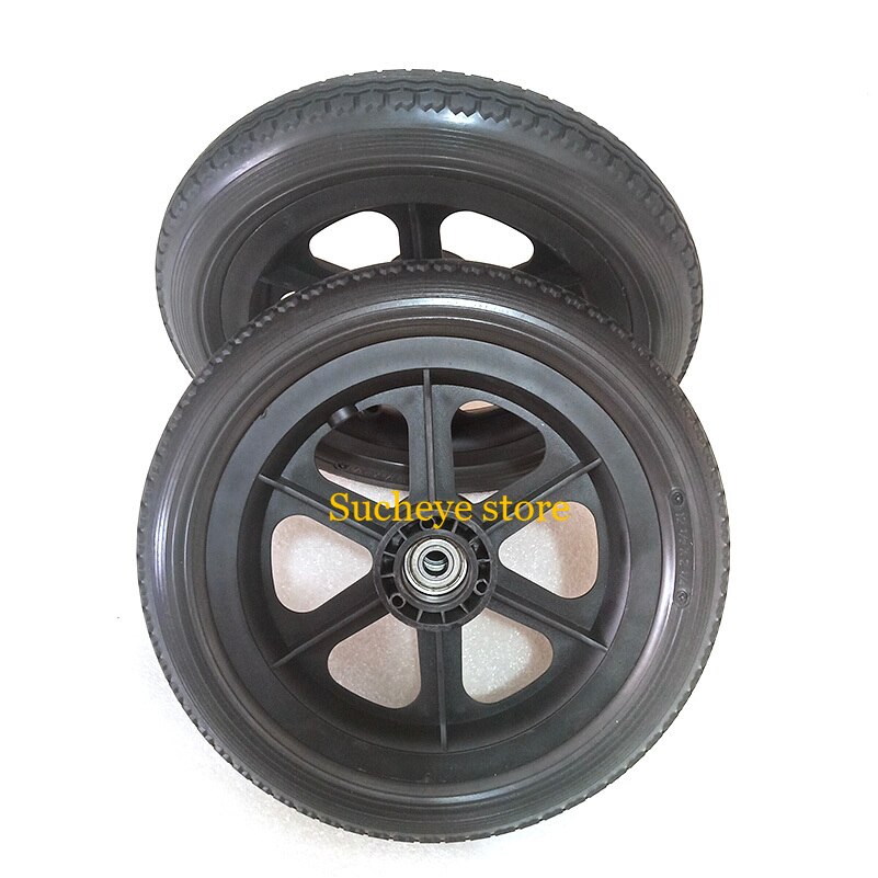 2 Stuk 12 1/2X2 1/4 Effen Wiel Rolstoel Onderdelen Achterwiel 12 Inch Pu Bandenspanning gratis Wiel Handleiding Rolstoel Achterwiel
