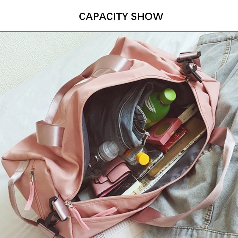 Pink Gym Bag Women Wet Dry Clothes Duffle Bag Crossbody Fitness Travel Sports Gym Yoga Bags with Shoes Compartment
