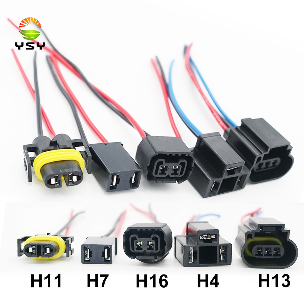 1Pcs H4 H7 H11 H13 H16 5202 Female Adapter Sockets pigtail Wiring Harness Connector Holder Plug For Headlight Fog Light Retrofit