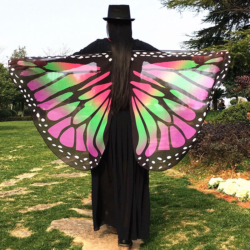 Alas de mariposa de tela suave de varios estilos para mujer, vestido de hadas, envoltura de playa, accesorio de disfraz: E