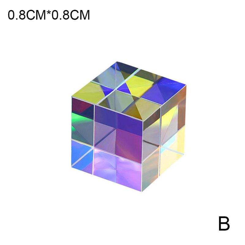 Photography Color Tool Prism Six-Sided Bright Light Splitting Glass Optical Beam Prism Combine Instrument Cube Prism: 0.8x0.8cm