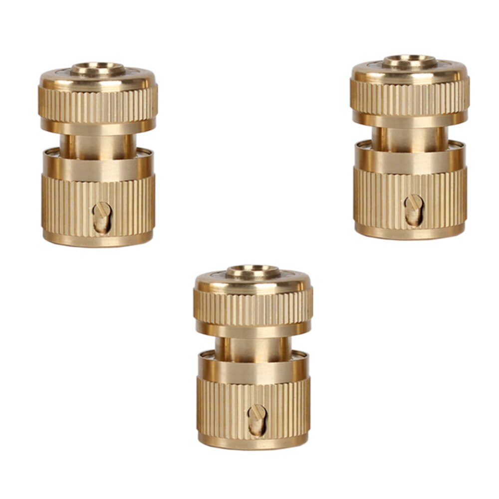 Adaptador de manguera con revestimiento de latón, conector giratorio de conexión rápida de 1/2 "acople de manguera de jardín bifurcado sistemas para riego: 3pcs