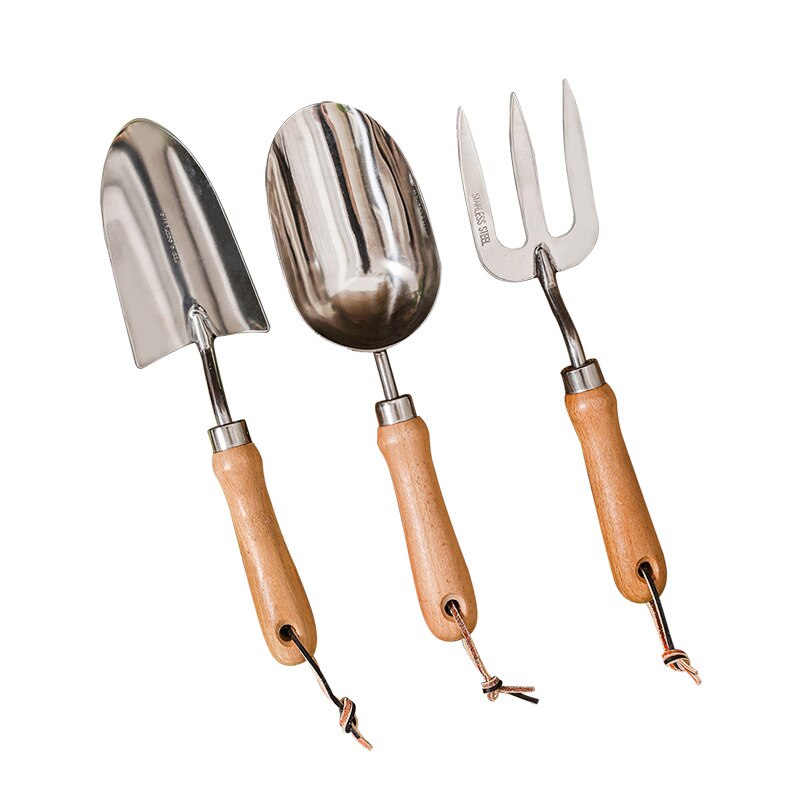 Household Garden Hand Tools Flower Plants Gardening Shovel Spade Rake Multifunctional Lawn Digging Weeding Planting Tool: 3PCS B set