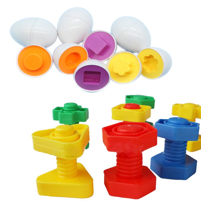Infant Baby Toys Egg Puzzle Game Educational Toys Color Recognize Shape Match Nuts Bolts Screw Training Toy Funny Toddler's