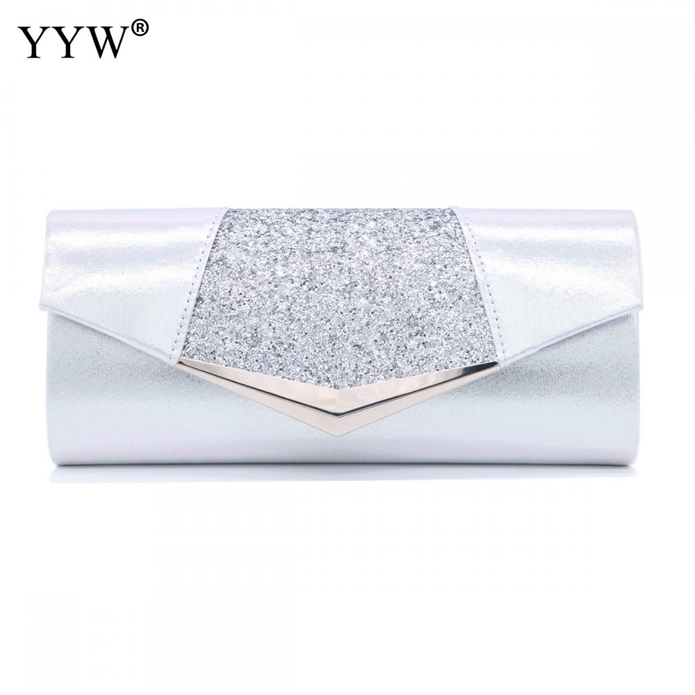 Crystal Sequin Evening Clutch Bags For Women 2022 Party Wedding Clutches Purse Female Pink Silver Wallets Bag Women Prom: silver A