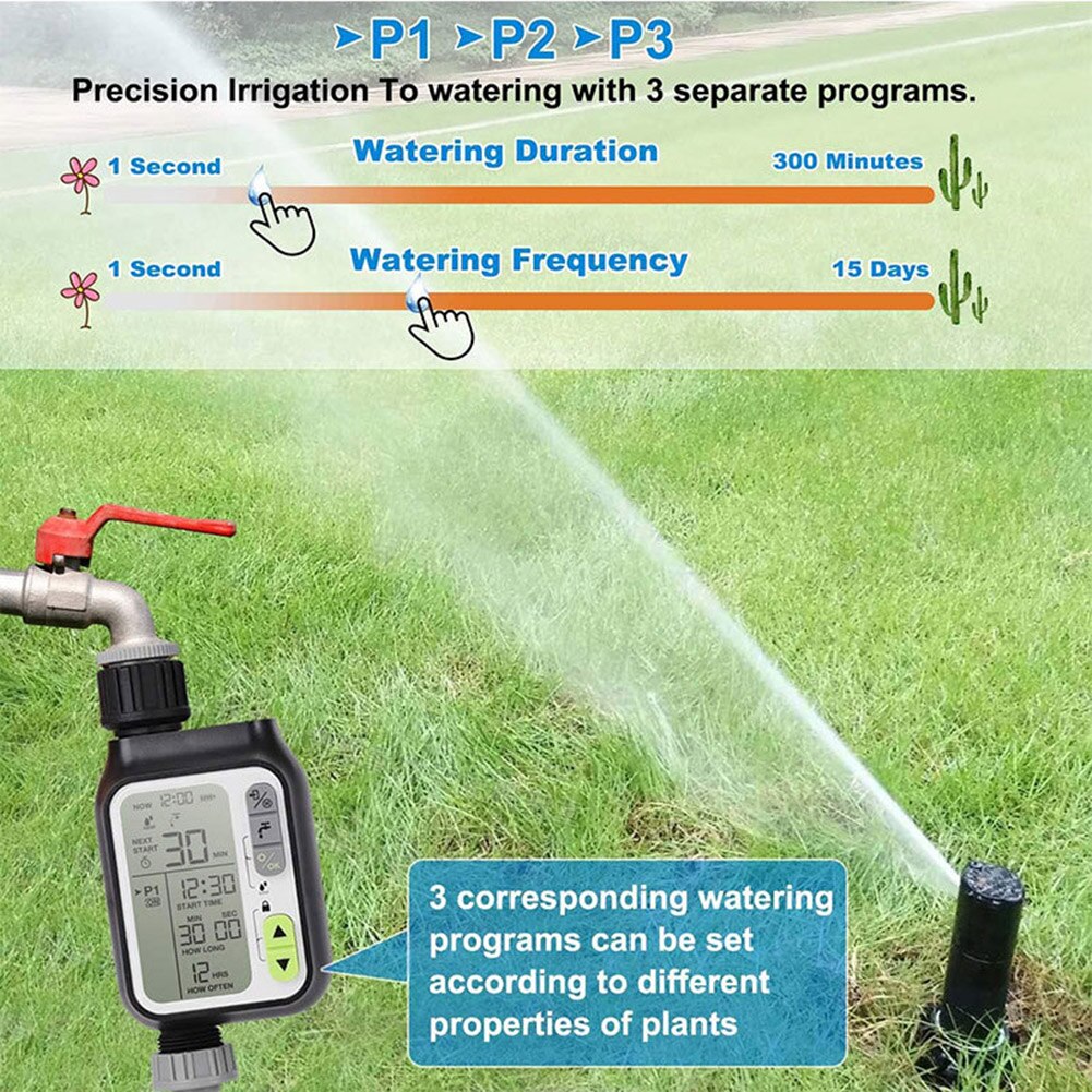 Digital Irrigation Timer Programmable Outdoor Smart Rain Sense Automatic Watering Irrigation Timer Garden Water Timer
