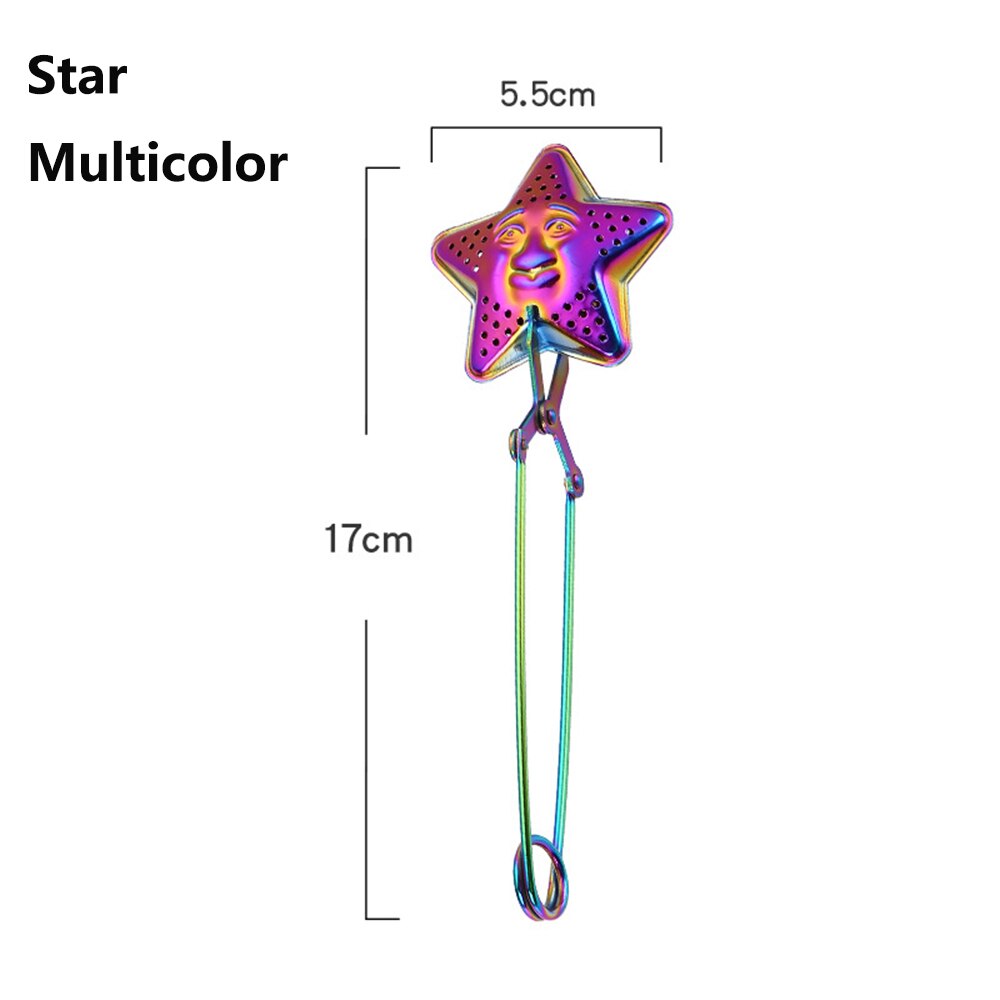 1 PC Herbruikbare Rvs Theezeefje Filters Losse Thee Infusers Spice Diffuser Drinkware Thee Accessoires Keuken Tool: Star	Multicolor