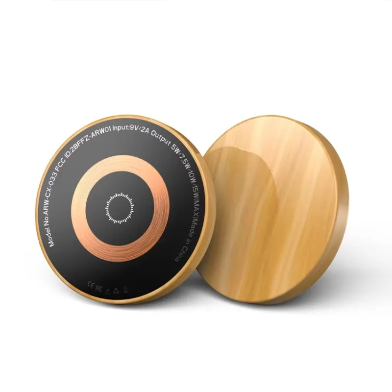 Qi draadloze oplader 15w houten telefoonoplader draagbare snellader
