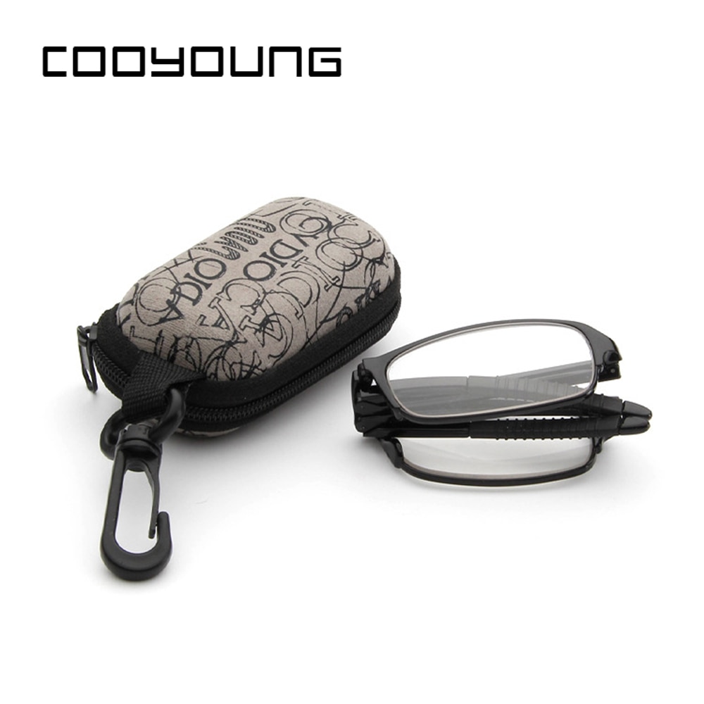 COOYOUNG Foldable Unisex Reading Glasses Men Women Presbyopic Glasses With Box
