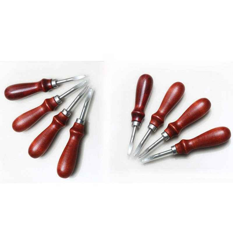 8 Diy Ambachtelijke Gereedschappen Voor Rand Lederen Beveling En Lederen Trimmen, Lederen Grooving Tool (1.5Mm, 1.2Mm, 1.0Mm, 0.8Mm)