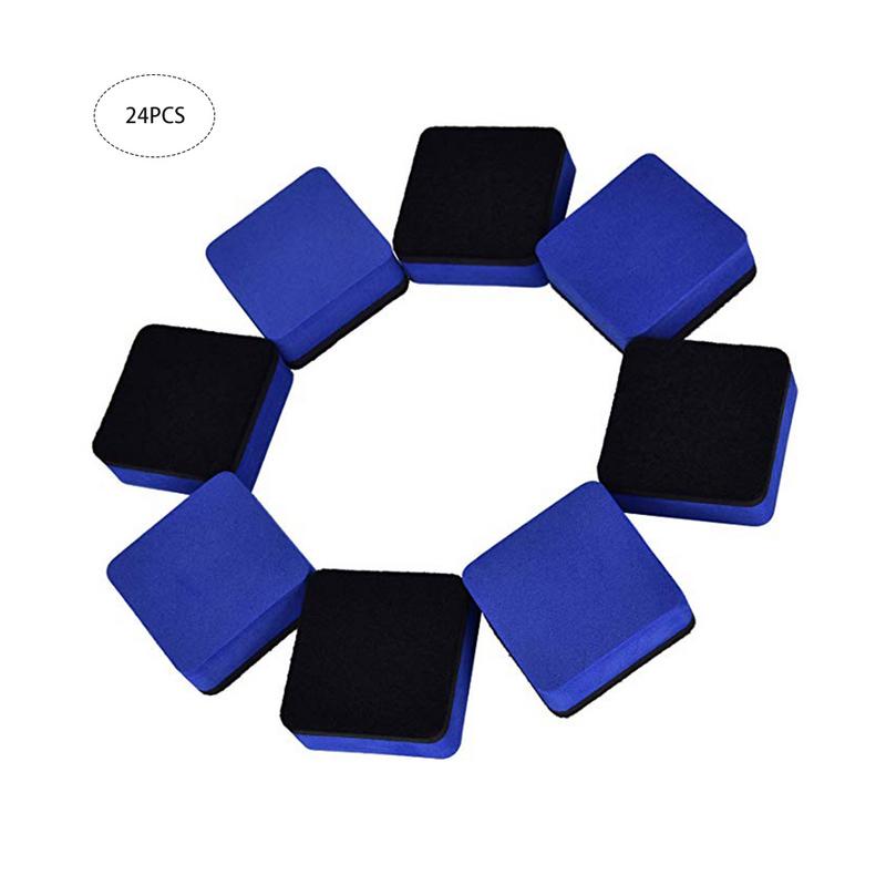 24 pièces bleu magnétique tableau blanc sec gomme tableau noir nettoyants essuie-glace pour salle de classe bureau fournitures scolaires accessoires de bureau