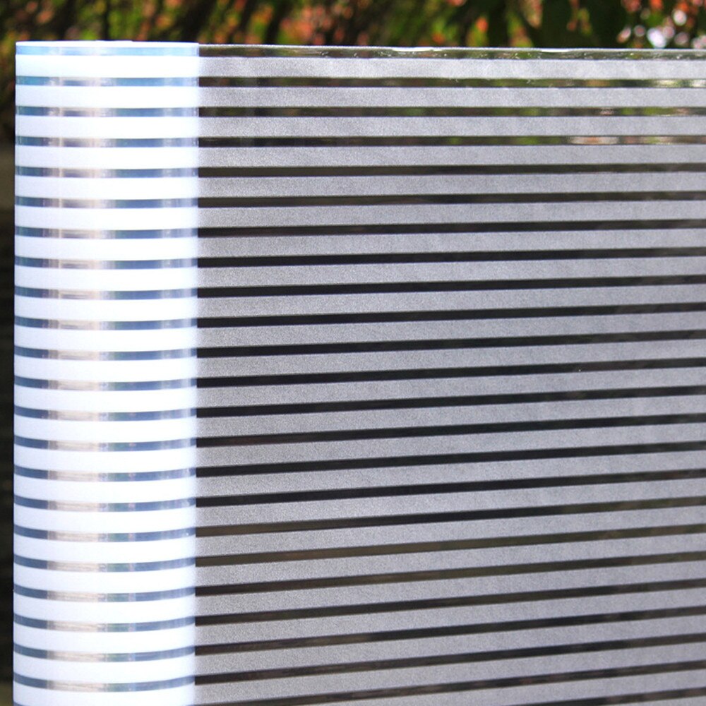 60"x12" Frosted Opaque Glass Window Film Privacy Glass Stickers Home Decor White Narrow Stripe Office
