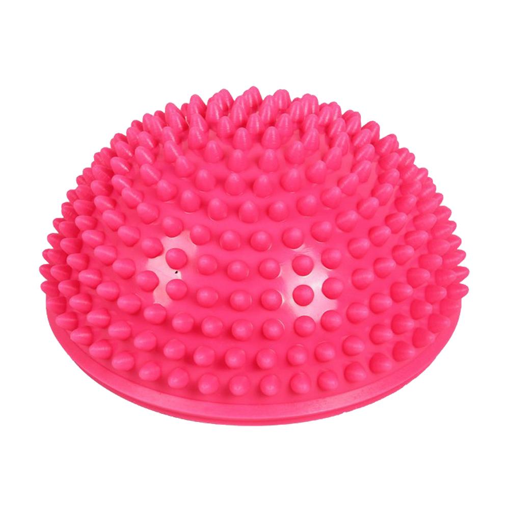1PC Inflatable Half Sphere Yoga Balls Massage Exercises Trainer Balancing Ball Point Stepping Stones Exercise Fitness Ball: Pink