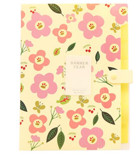Archivo de producción, gran bolsa de archivo multifuncional 5/8 a Mezzanine archivo A4 carpeta de archivos 1PC flor fresca escuela Oficina 15009 Bock: yellow