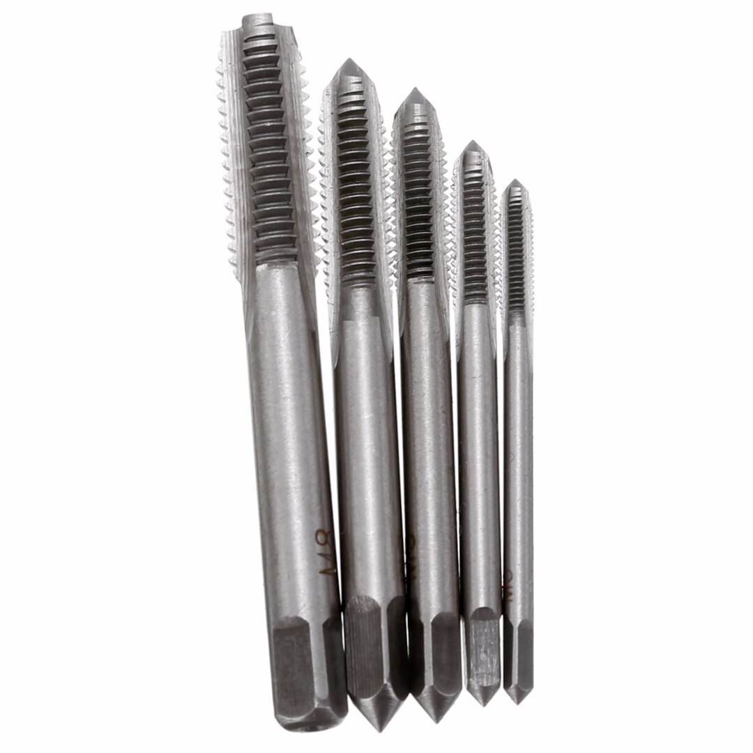 5 Pcs Metrische Hand Tap Set Hss Schroef Hand Schroefdraad Plug Tap Boor M3/M4/M5/M6/M8 Machine Tikken Gereedschap