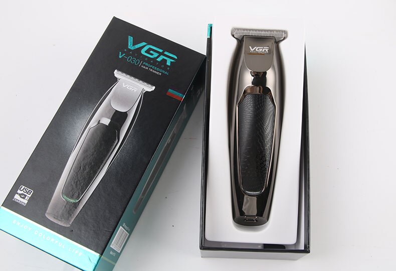 VGR V-030 Hair Clipper USB Rechargeable Cutting Machine Adjustable Steel Blade Clipper Trimmer Tool: with box