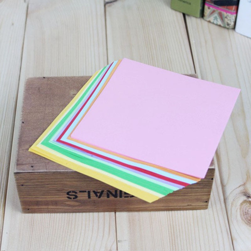 Papel de Origami de colores sólidos, 100 Uds., papel cuadrado plegable, tarjetas para álbum de recortes DIY hecho a mano, , decoración artesanal
