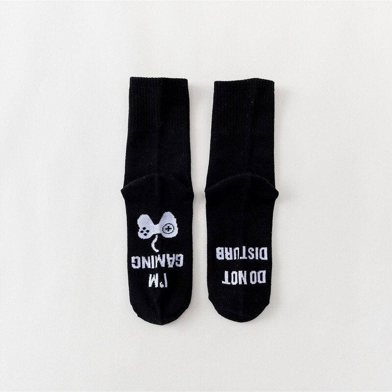 Ne pas déranger je suis GAMING hommes chaussettes lettre noir unisexe équipage homme chaussette décontracté coton Sox adulte automne hiver classique Skarpetki