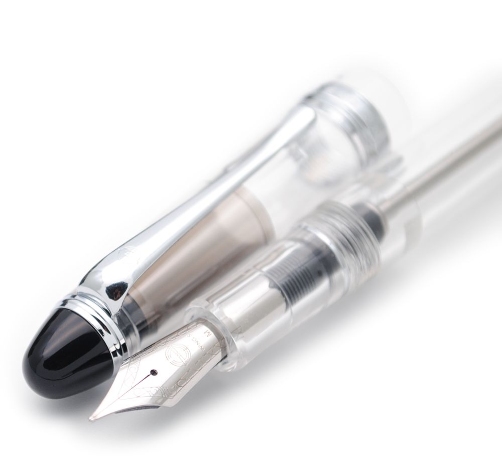 Wing Sung 699 Transluzenten Vakuum Füllung Brunnen Stift EF / F / M Nib Tinte Stift Original Box: Clear Grip M N-S