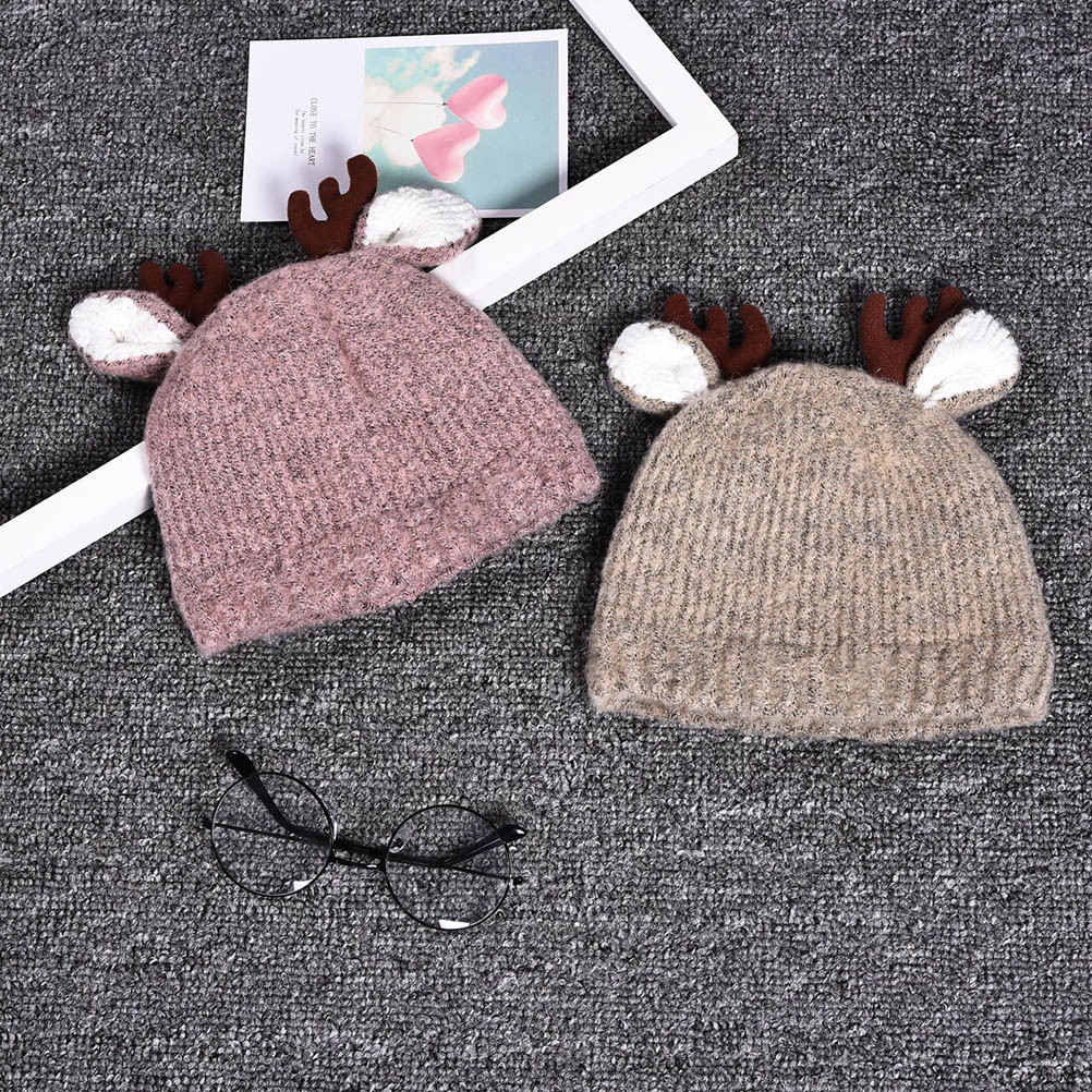 Gorrito de Reno para bebé, sombrero tejido al Crochet suave y cálido, de Navidad para niños y niñas