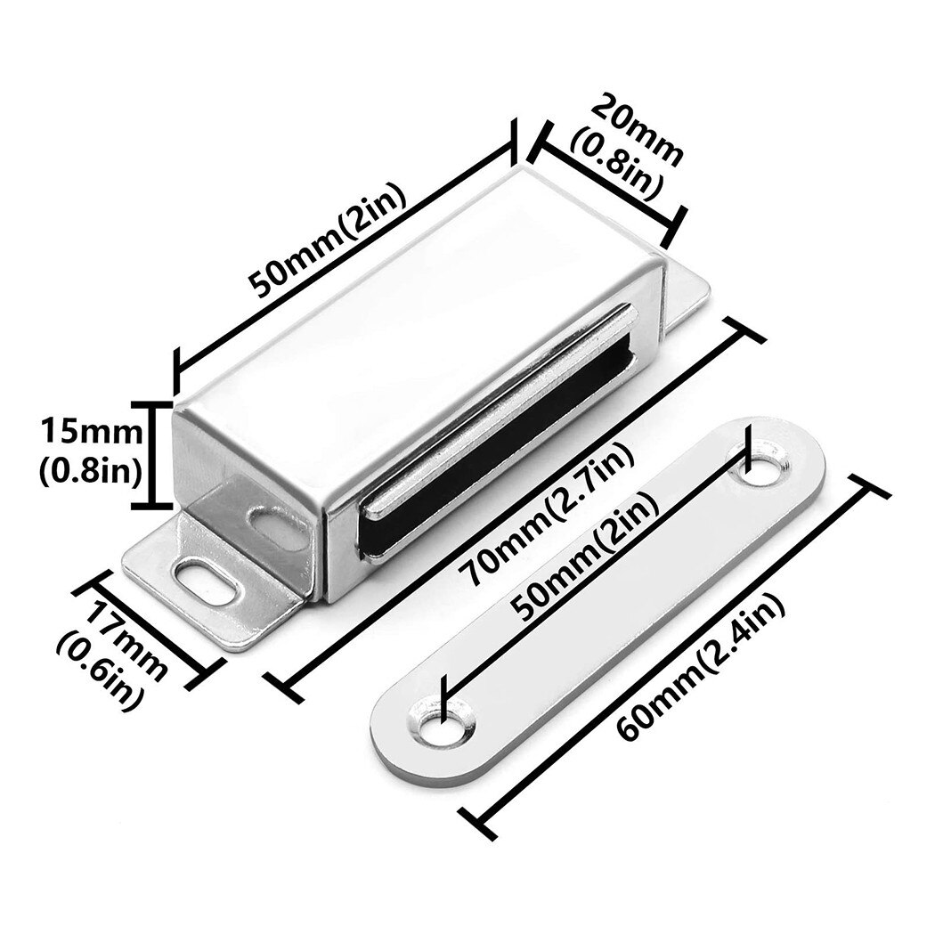 Plastic Door Catch Latch Stainless Steel 7 X 2x1.5cm Cabinet Catch Catch Door Latch