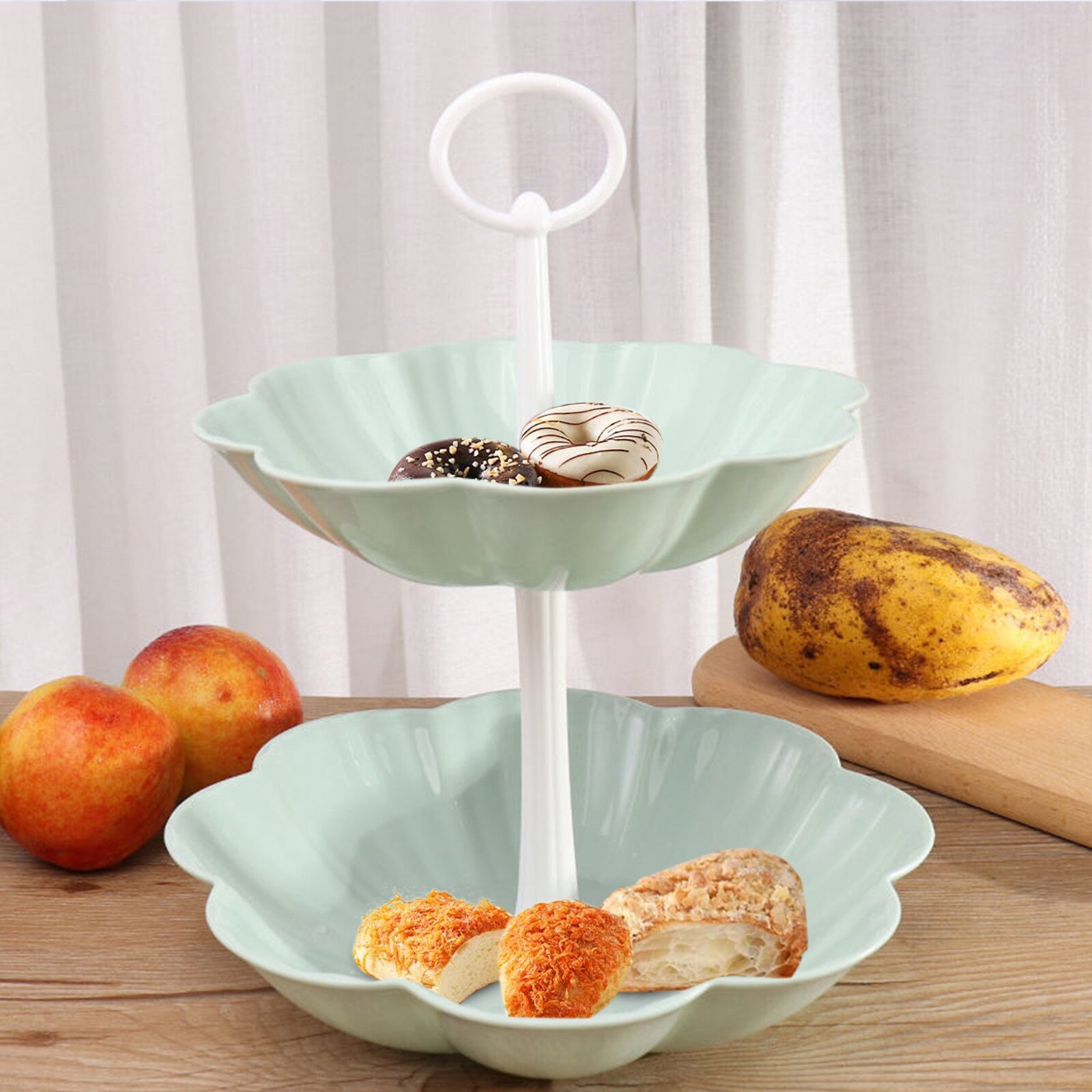 Afneembare Cake Stand Europese Stijl 2 Tier Gebak Cupcake Fruitschaal Serveren Dessert Houder Wedding Party Home Decor