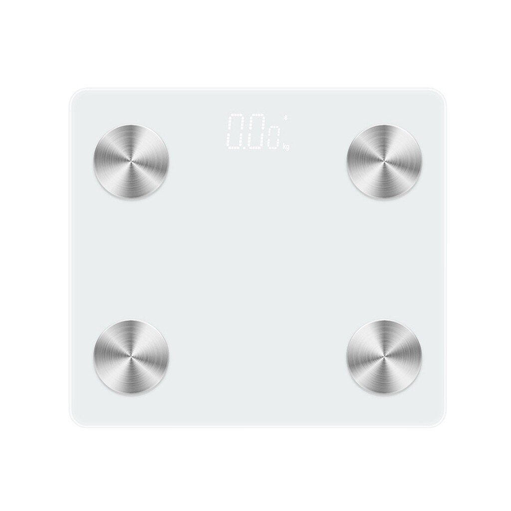 Weighing scale Square Mini Portable mobile phone Bluetooth Intelligent Body Fat Index Measuring electronic fat weighing scale 10: White 