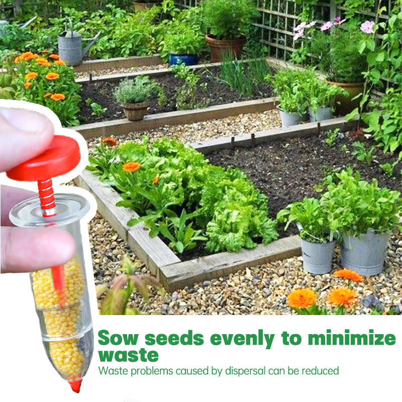 Manual Seed Sower Ergonomic Handheld Tool Adjustable Depth Hand Planter for Vegetables and Flowers Lightweight Garden Tool