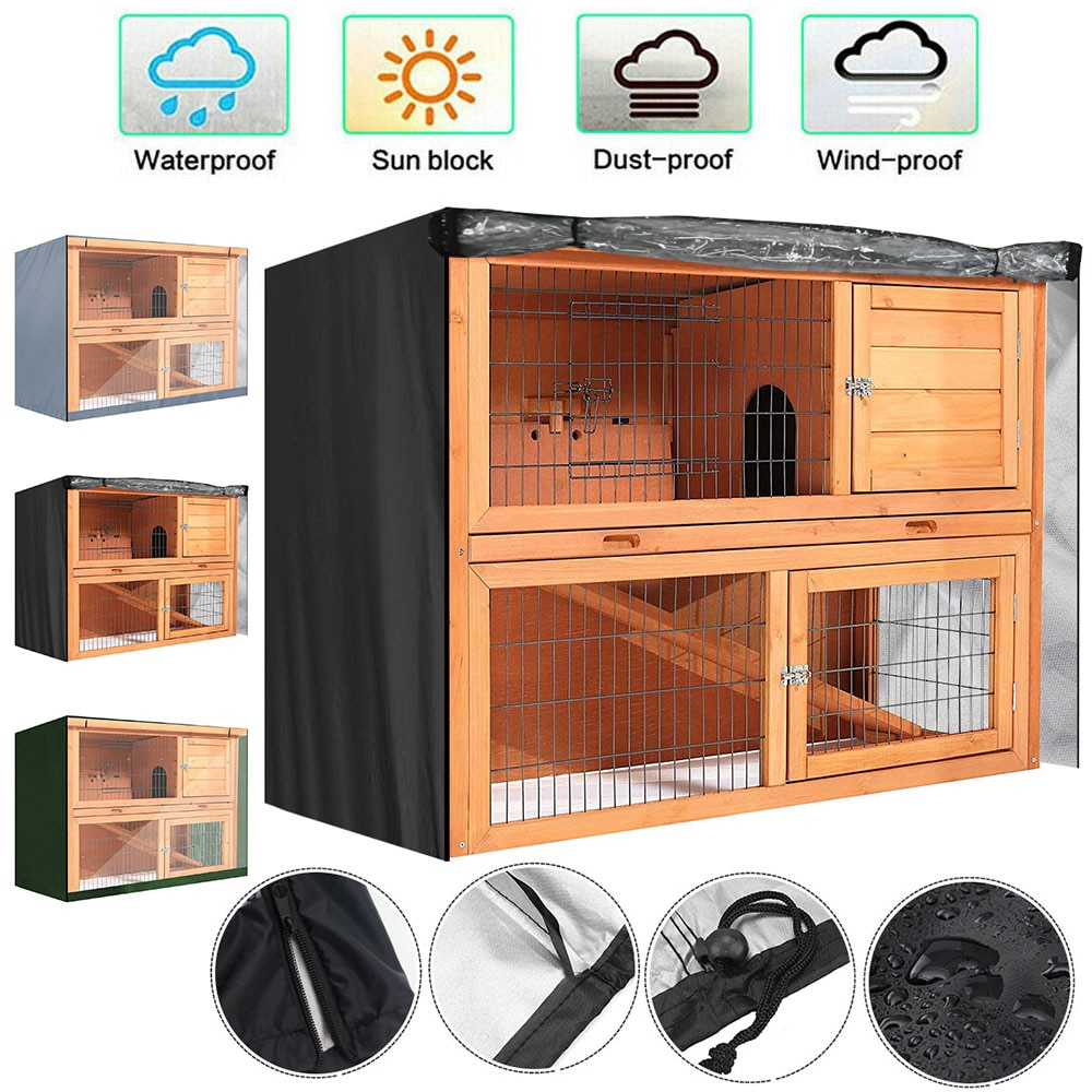 4FT Konijnenhok Cover Grote Dubbele Laag Huisdier Bunny Kooi Waterdichte Stofomslag Outdoor Oxford Doek Tuin Patio Zonder Kooi D30