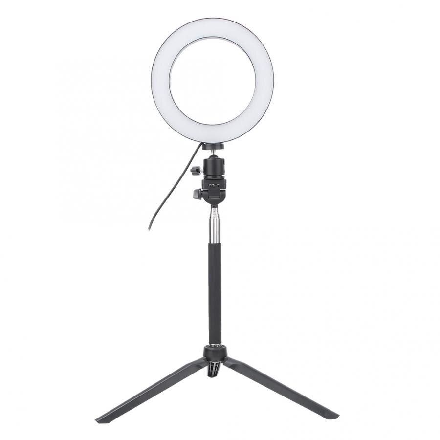 6 Inch Led Video Licht Dimbare Selfie Ring Licht Usb Ring Lamp Professionele Fotografie Selfie Licht Met Statief Voor Vlogging