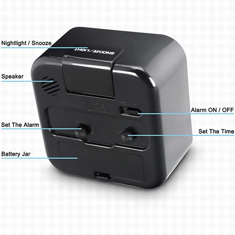 Silent Alarm Clocks Bedside Non Ticking Battery Powered Table Clocks Luminous Large Display Snooze Light Function