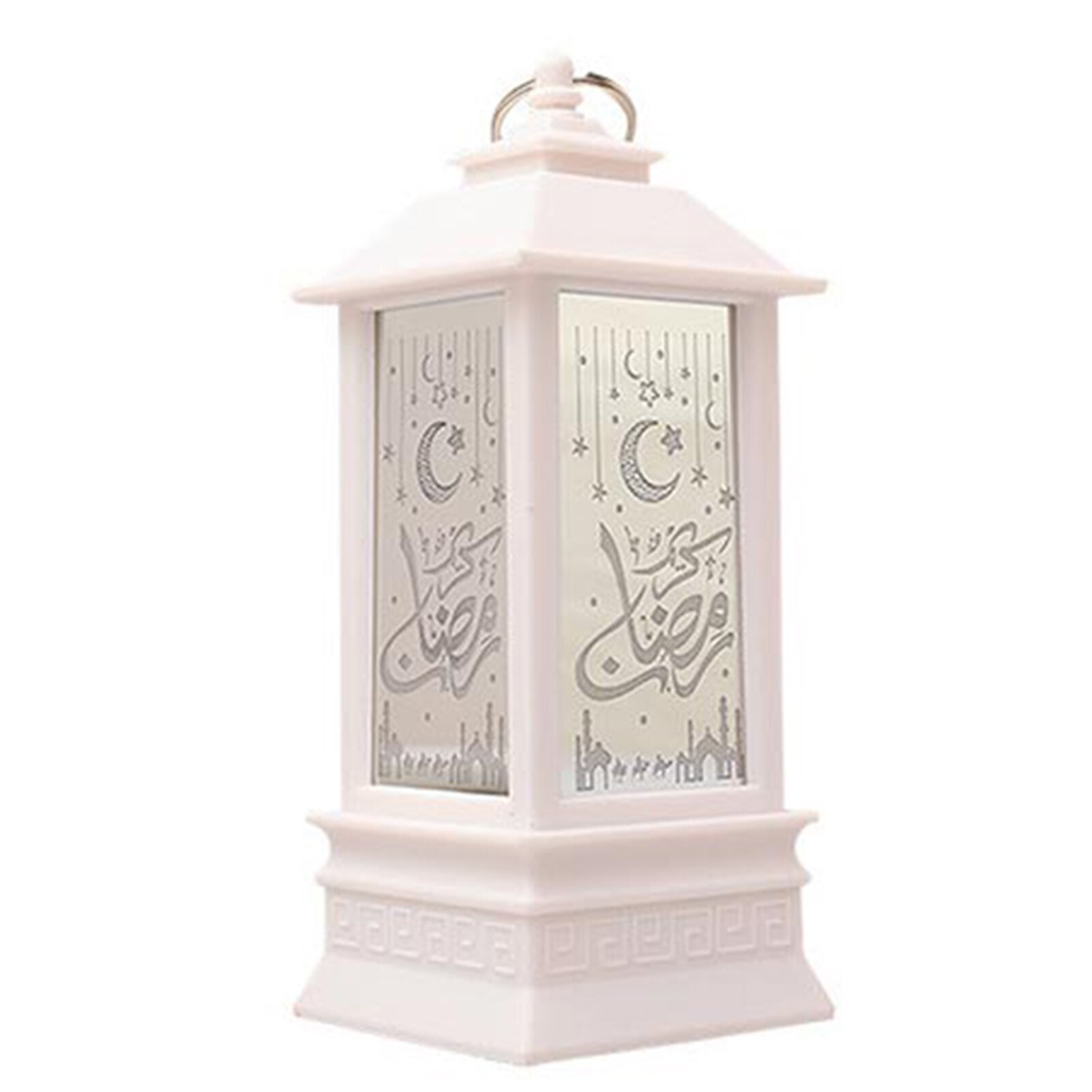 Ramadan Lantern Lamp Retro Style Eid Mubarak LED Lights Ornaments Party Hanging Decor For Home DC112: White L
