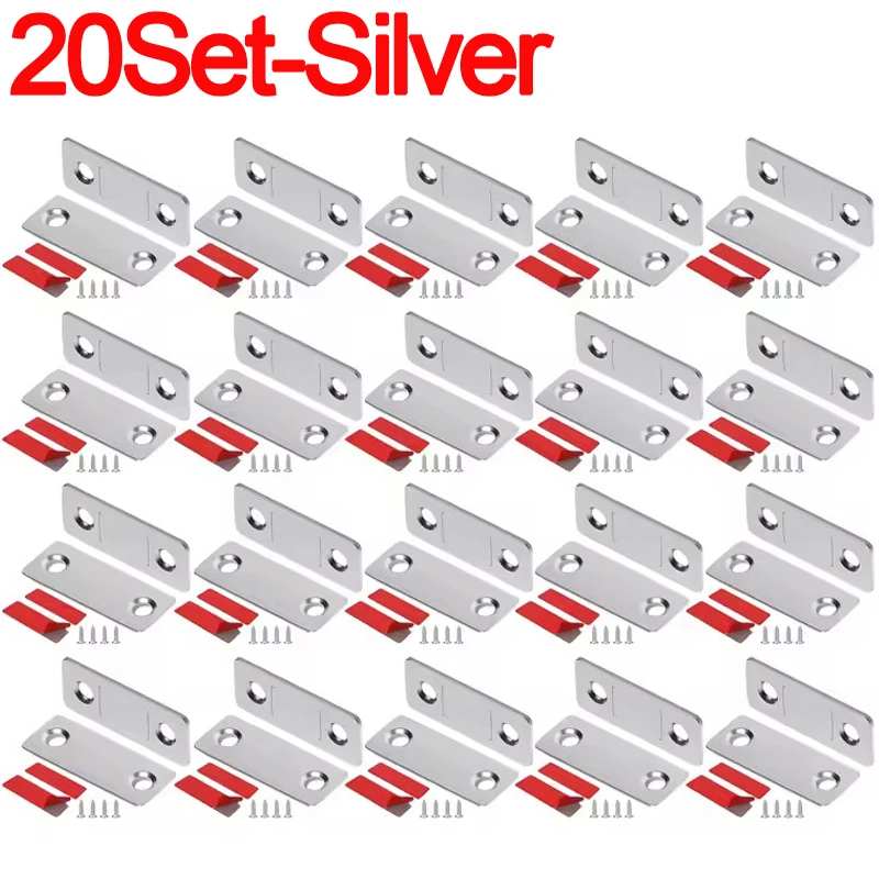 20/1Set Onzichtbare Magneten Kast Vangsten Sterke Magnetische Deurstopper Patch Lijm Meubels Lade Raam Deurdranger Klink: YELLOW