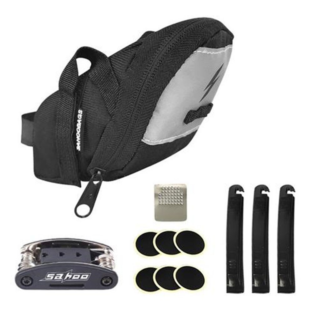 16- in -1 fietsreparatiesets reflecterende fietszadeltas gereedschapset fietsaccessoires
