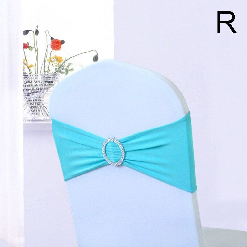 Elastische Spandex Stoel Bow Sash Stretch Lycra Stoel Sjerp Band Met Ronde Gesp Slider Voor Banket Hotel Bruiloft Decoratie: R
