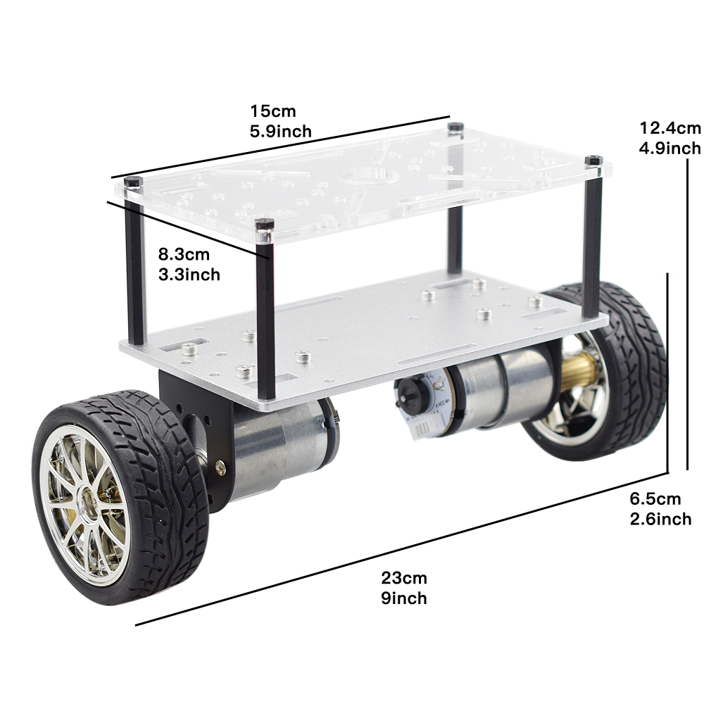 Cheaspest Dubbele Chassis Arduino 2WD Self Balancing Robot Auto Kit Met 2 Stuks Encoder Motor Voor Raspberry Pi Diy Stuurpen speelgoed Delen