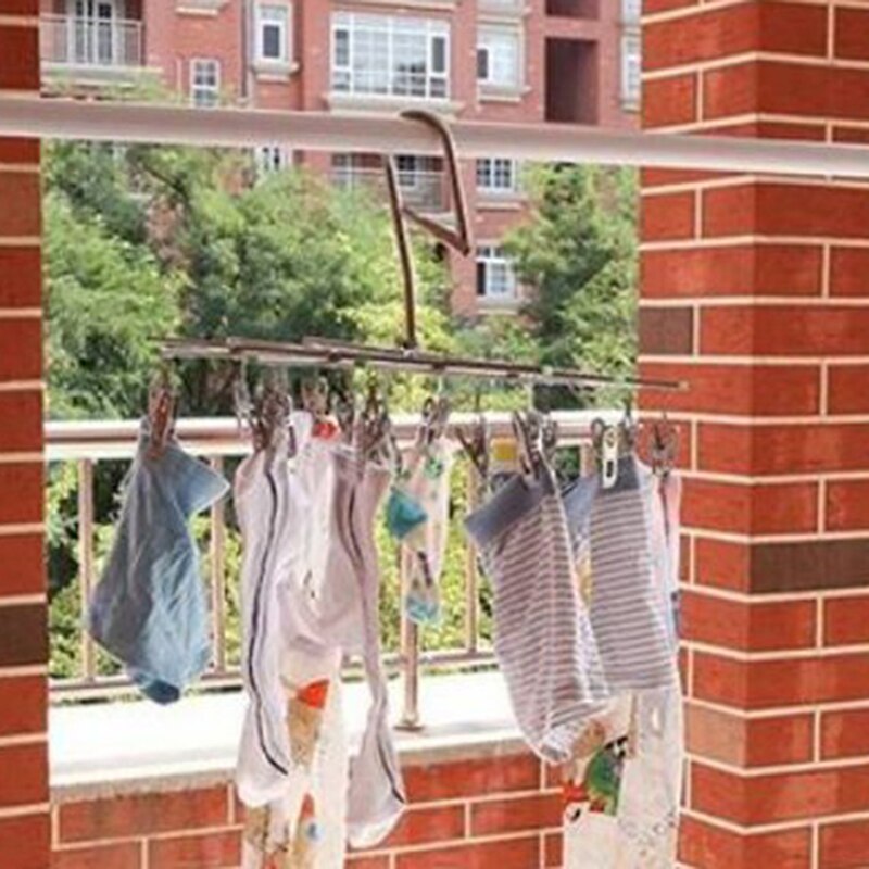 Opvouwbare Kleerhanger Airer Rvs Ondergoed Sok Droger Wasserij Rack Platte Kop Roestbestendig Sterke Grip Clip