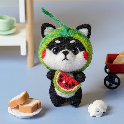 Jiwuo Wool Felt Kit Needle Felting Kit Animal Pet Doll for Needle Material Bag Pack for Beginner Non Finished Wool Felt Package: 2